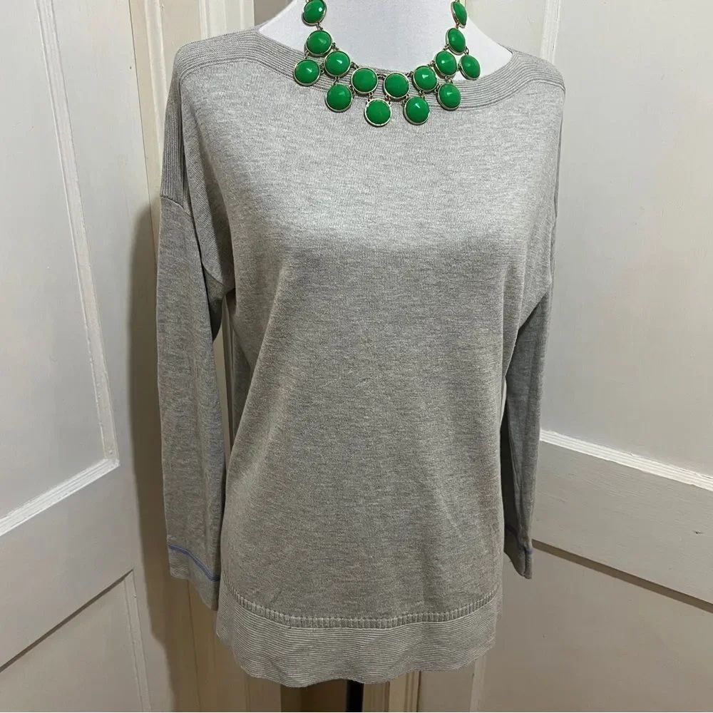 Joules Cowl Neck Blue Bunny! Gray Long Sleeve Sweater Women's Size 8